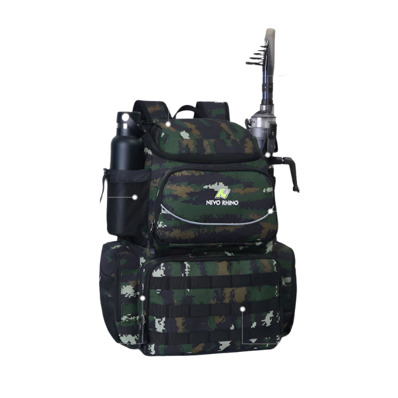 Adventure Junkie 40L Fishing Backpack with 4 Tackle Boxes