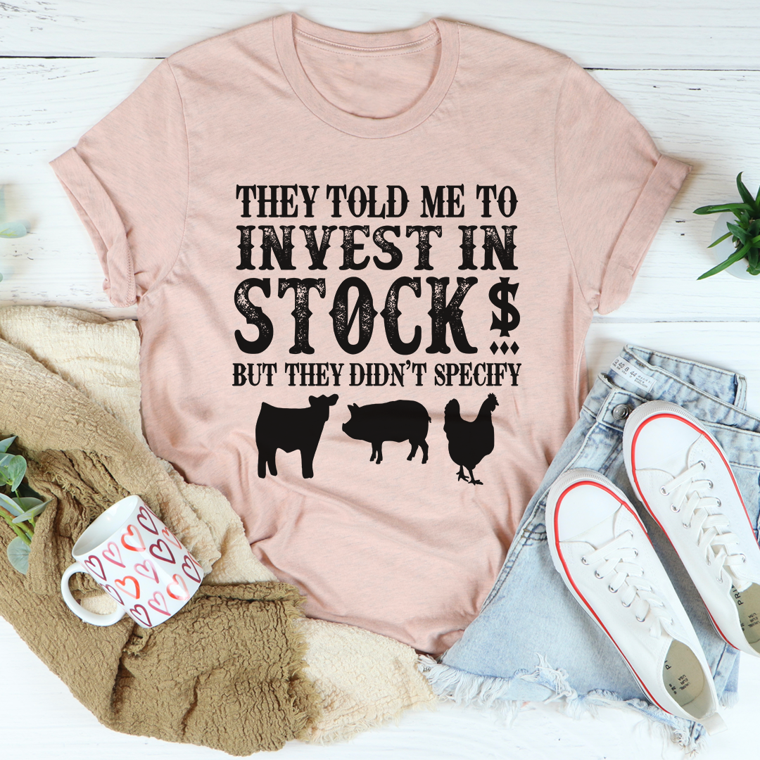 Humour Junkie Invest in Stocks Farmer T-Shirt