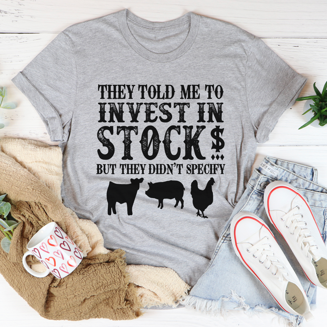Humour Junkie Invest in Stocks Farmer T-Shirt
