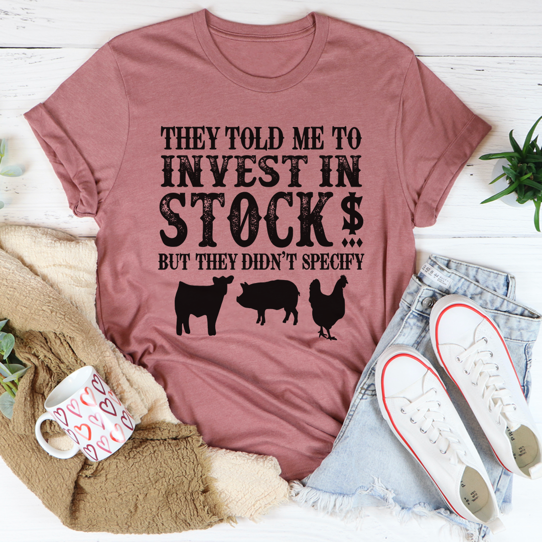 Humour Junkie Invest in Stocks Farmer T-Shirt