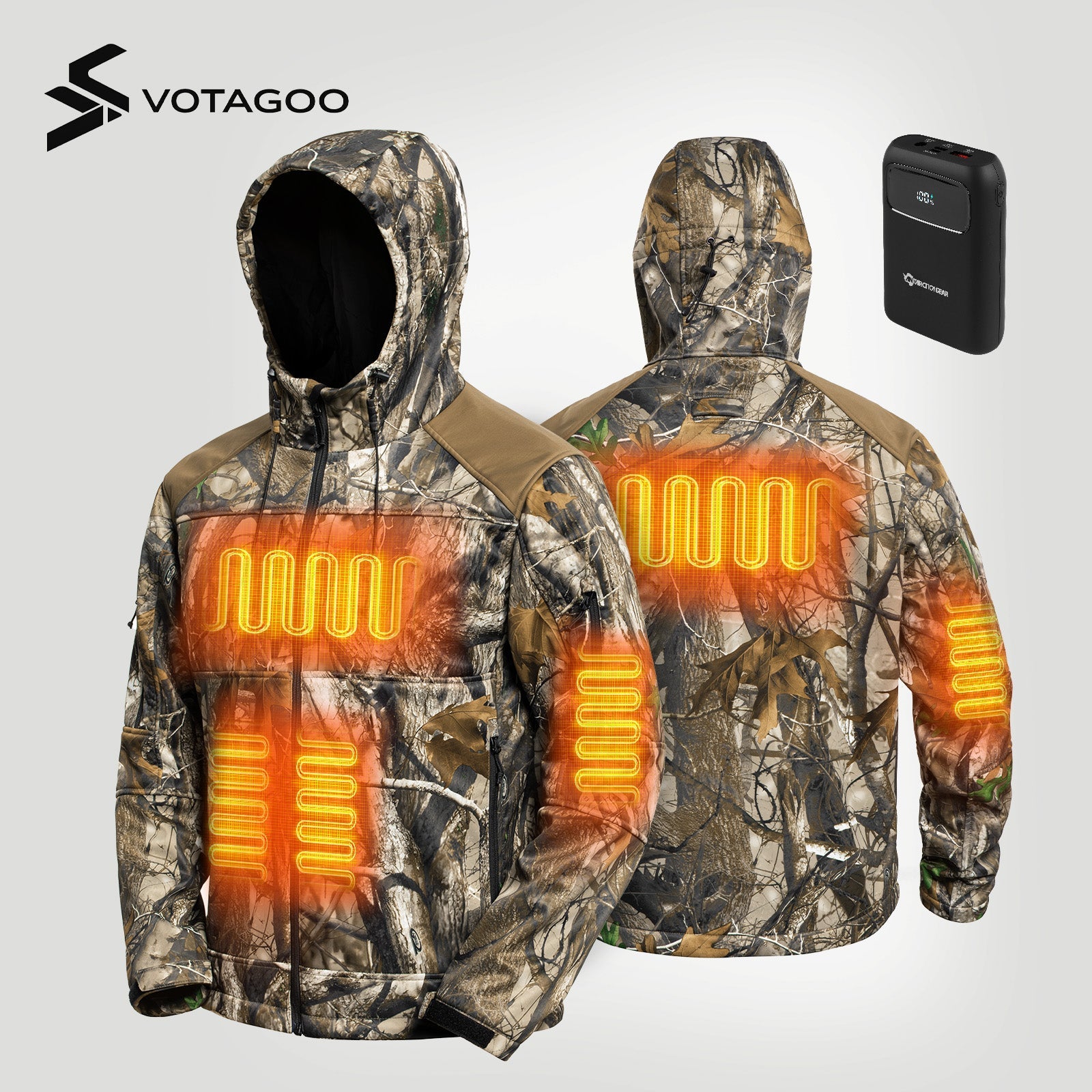 Adventure Junkie 12V Heated Hunting Jacket – 5 Heating Zones with 15000mAh Battery