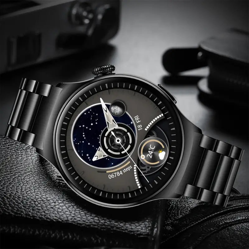 NNETM Smart Watch Big Screen Custom Dial Answer Call Fitness Tracker Sport Smart Watch For Men - Black