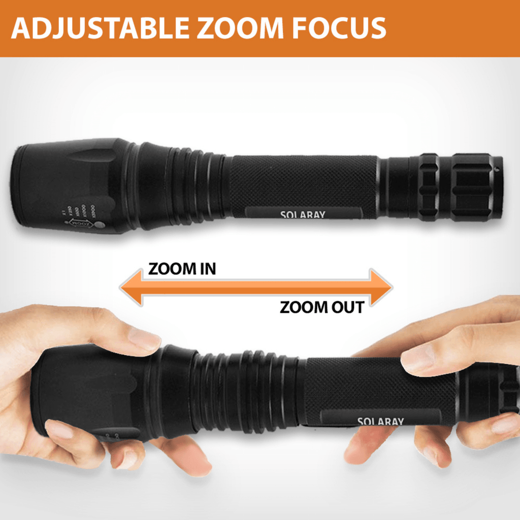 Adventure Junkie Solaray ZX-1XL 18650 LED Tactical Flashlight Kit