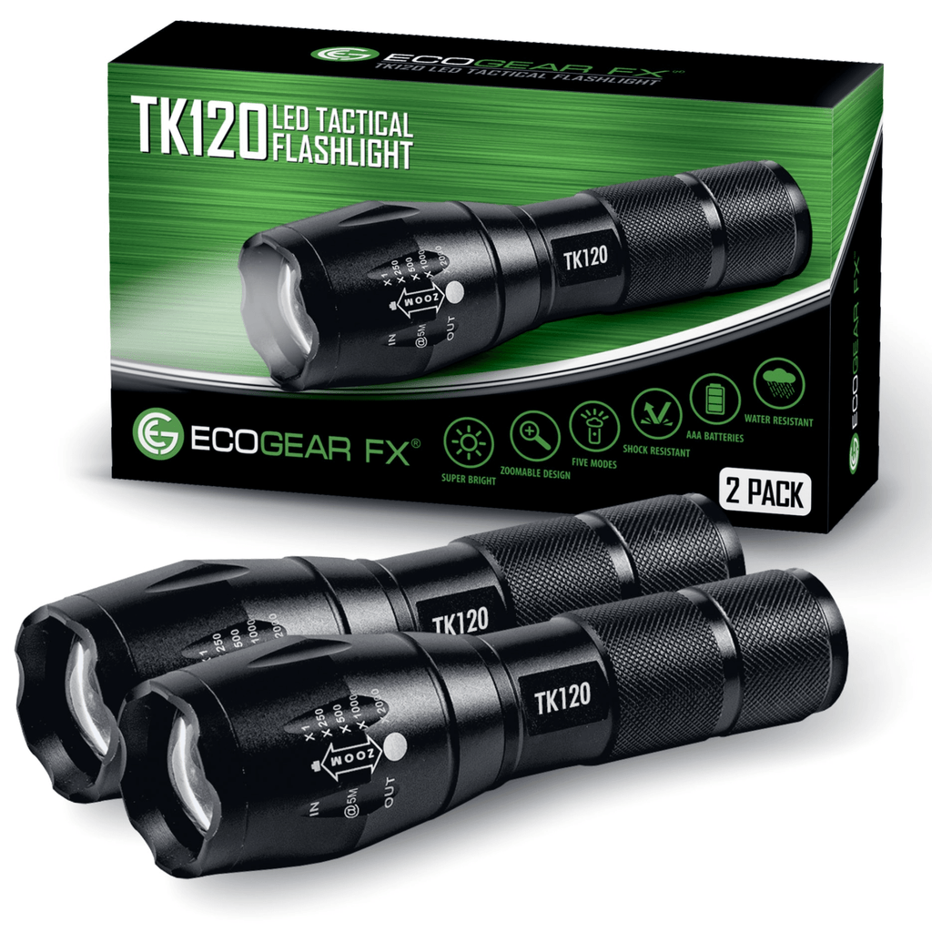 Adventure Junkie EcoGear FX TK120 LED Tactical Flashlight 2-Pack