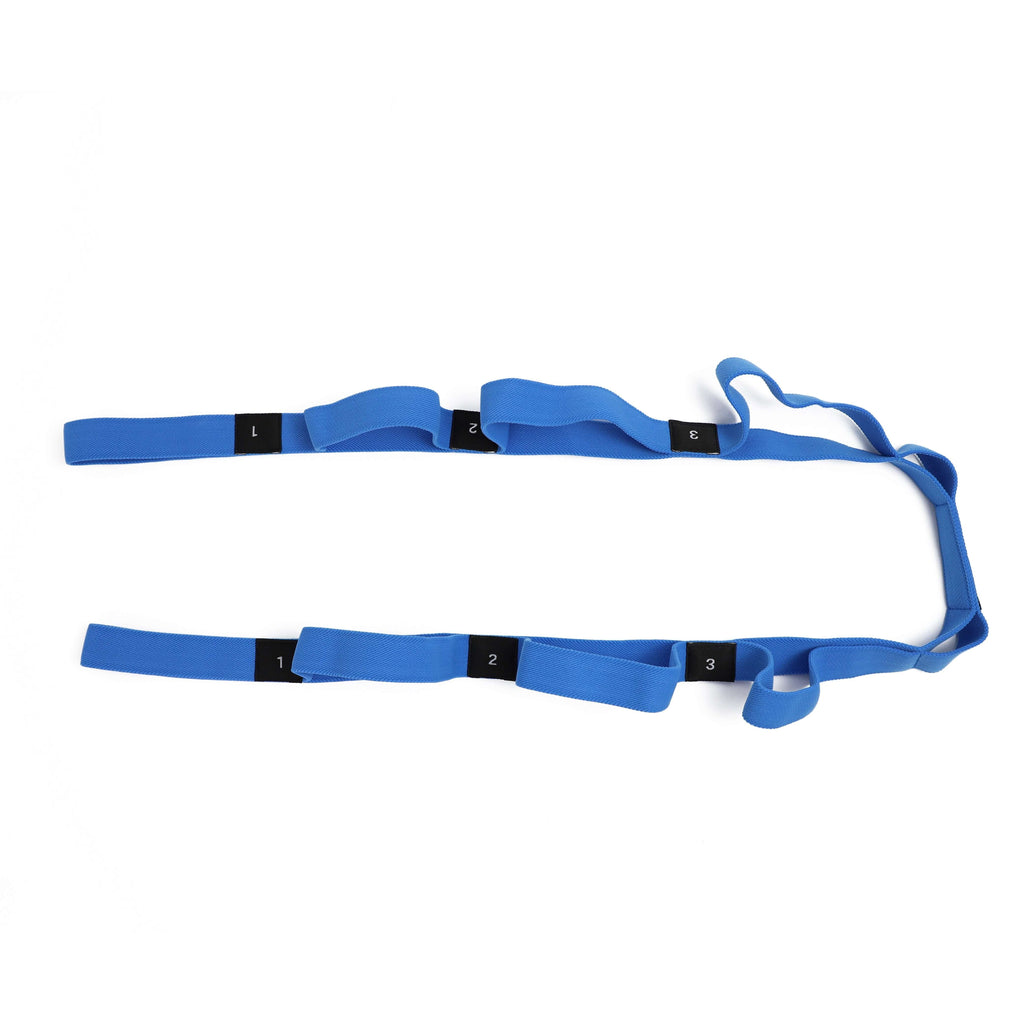 Fitness Junkie Elastic Yoga Strap with 10 Loops – Stretching & Flexibility Band