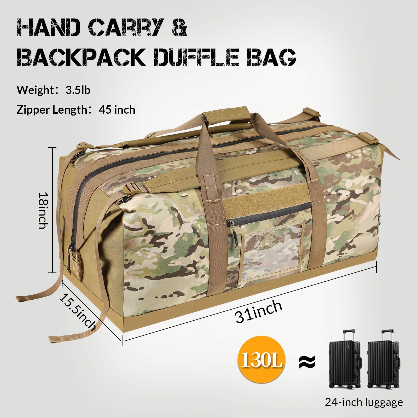 Adventure Junkie VOTAGOO® 130L Travel Duffel Bag