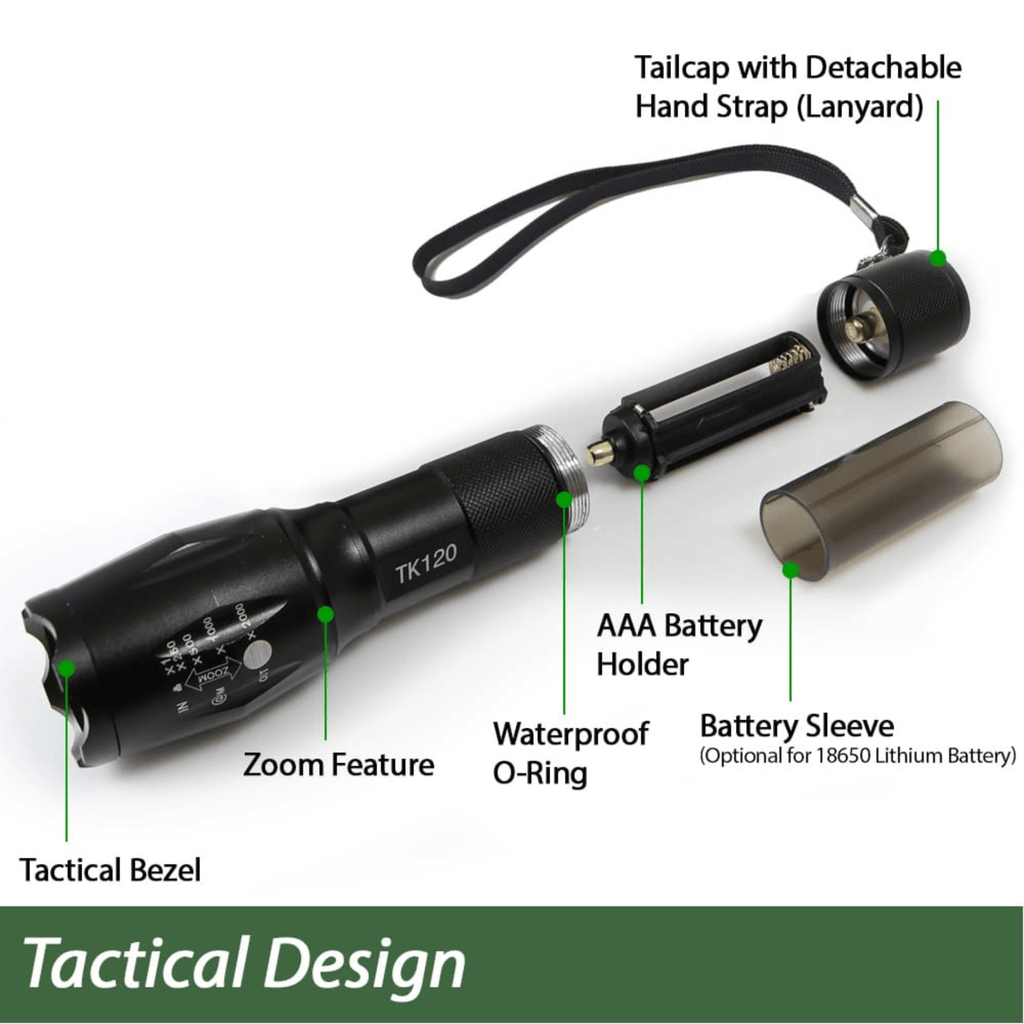 Adventure Junkie EcoGear FX TK120 LED Tactical Flashlight 2-Pack