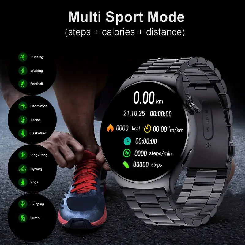 NNETM Smart Watch Big Screen Custom Dial Answer Call Fitness Tracker Sport Smart Watch For Men - Black