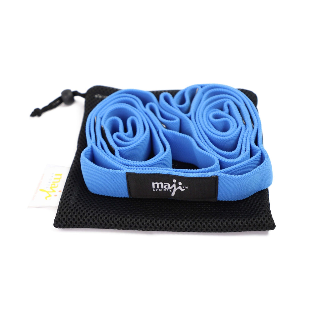 Fitness Junkie Elastic Yoga Strap with 10 Loops – Stretching & Flexibility Band