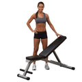 Fitness Junkie Multi-Position Adjustable Weight Bench – Flat, Incline & Decline Folding Bench