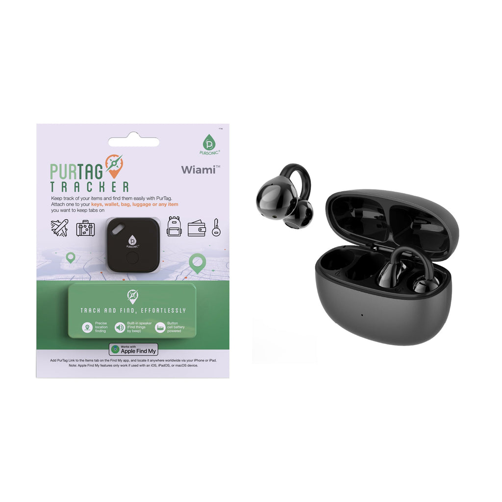 Music Junkie Pursonic True Wireless Earbuds & Purtag Tracker Bundle