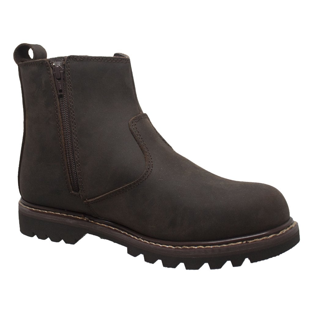 Men's Adventure Leather Boots – 6" Side Zip Outdoor Boots