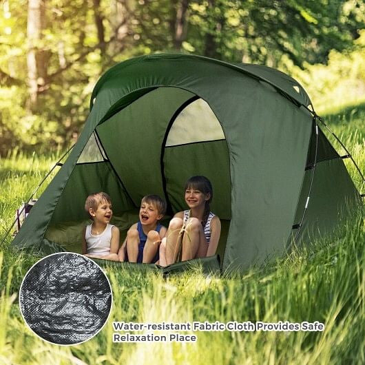Adventure Junkie 4-in-1 Double Camping Cot Tent with Self-Inflating Mattress