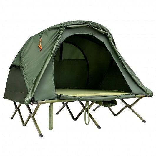 Adventure Junkie 4-in-1 Double Camping Cot Tent with Self-Inflating Mattress