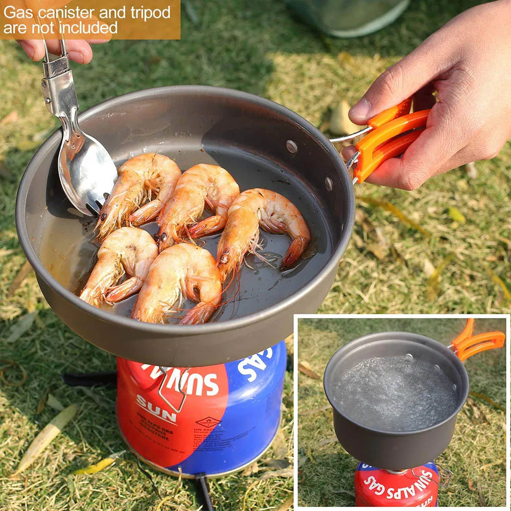 “Adventure Junkie Aluminum Camping Cookware Set.
