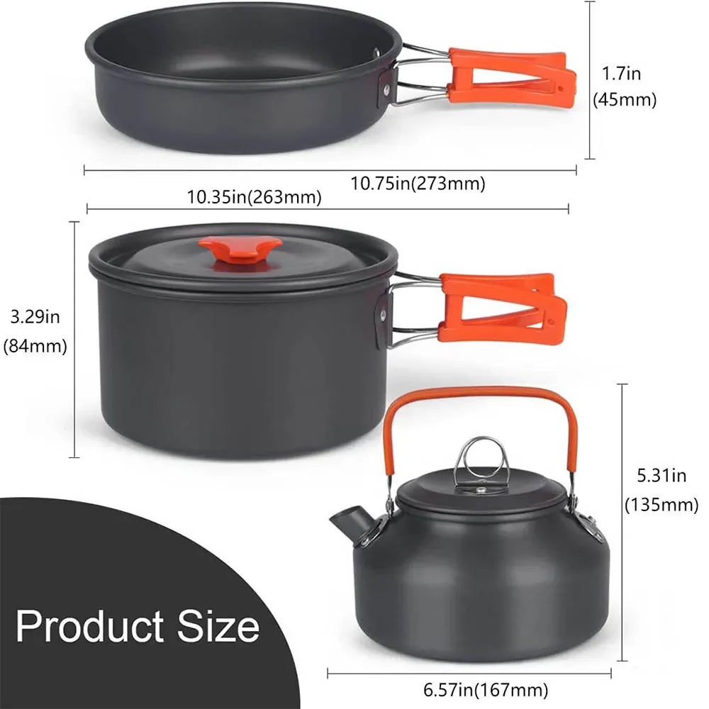 “Adventure Junkie Aluminum Camping Cookware Set.