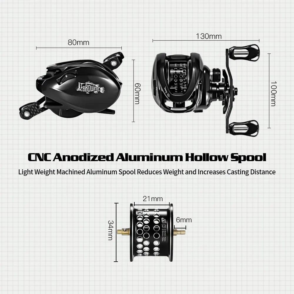 Baitcasting Reel  Carbon Body with Clicker Black-3