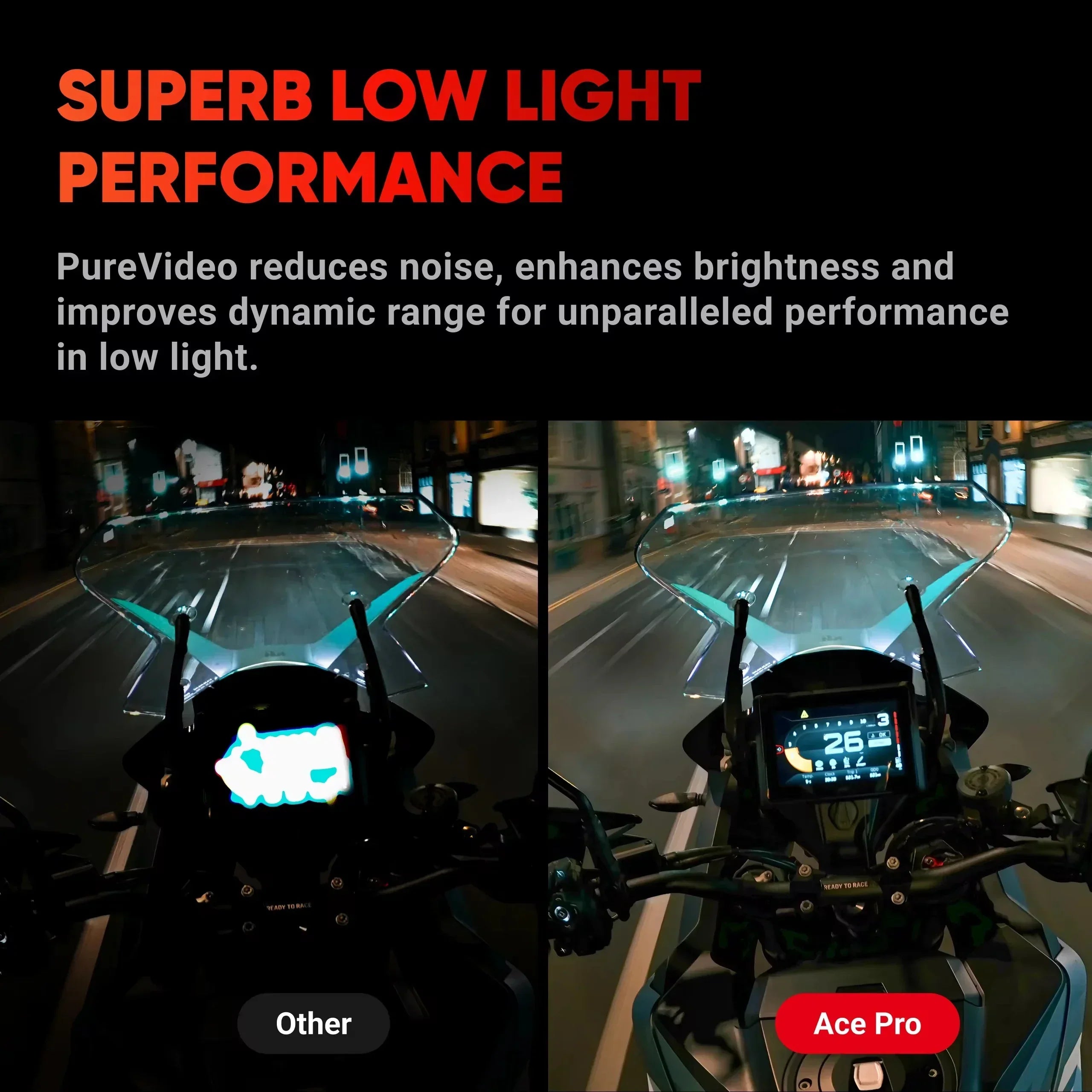 4K Action Camera Sensor Dual Stabilization Black