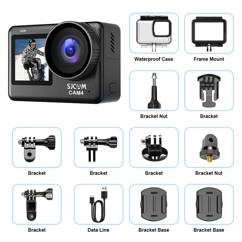 NNEOBA 4K Sports Action Camera Active HDR Video Black