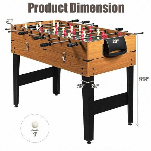 48 Inch 3-In-1 Multi Combo Sports Junkie Game Table with Soccer for Game Rooms
