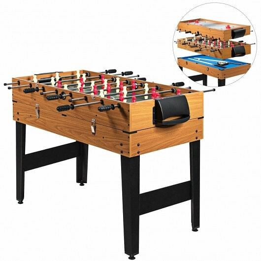 48 Inch 3-In-1 Multi Combo Sports Junkie Game Table with Soccer for Game Rooms