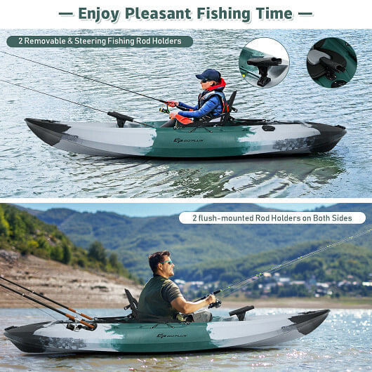 Adventure Junkie Sit-On-Top Fishing Kayak with Rod Holders