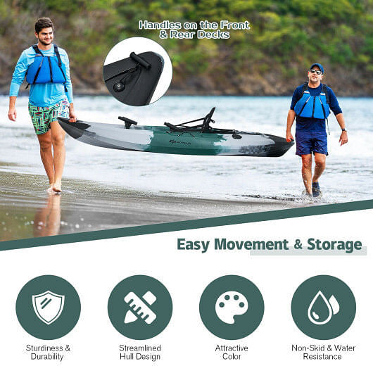 Adventure Junkie Sit-On-Top Fishing Kayak with Rod Holders