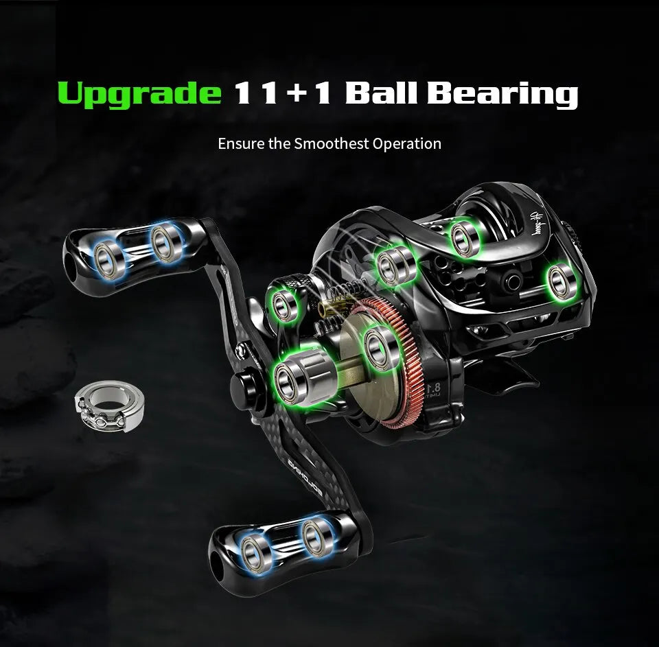 Baitcasting Reel  Carbon Body with Clicker Black-2