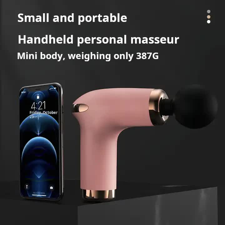 NNEDSZ Pink Massage Gun - 6-Speed Deep Tissue Massager with 4 Professional Massage Heads