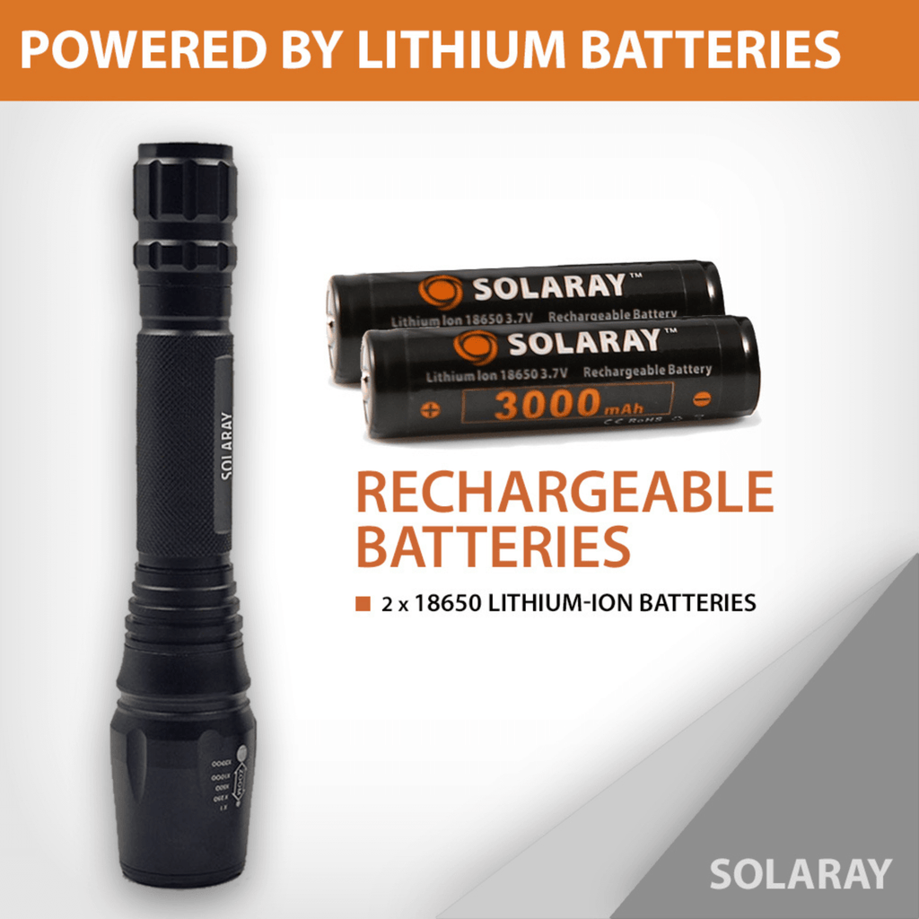 Adventure Junkie Solaray ZX-1XL 18650 LED Tactical Flashlight Kit
