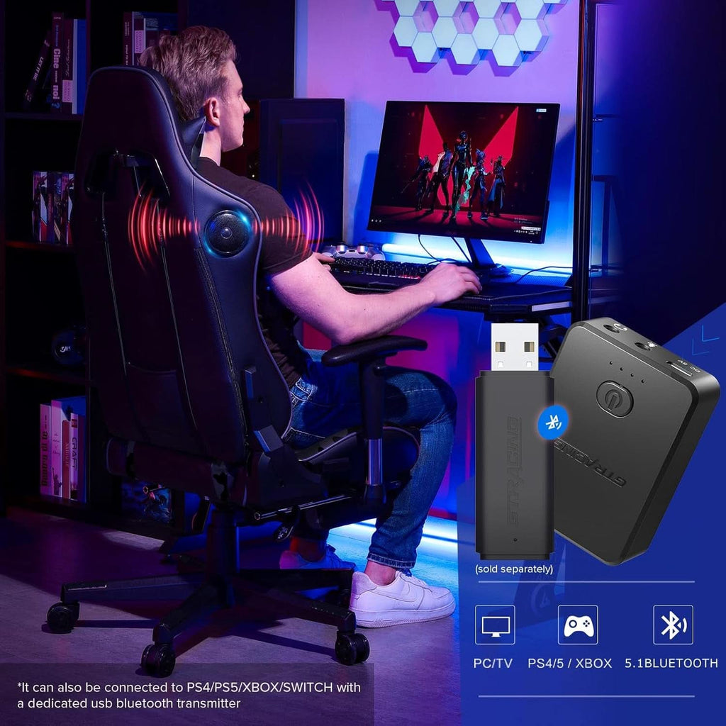 Music Junkie Ergonomic Gaming Chair with Bluetooth Speakers & Footrest