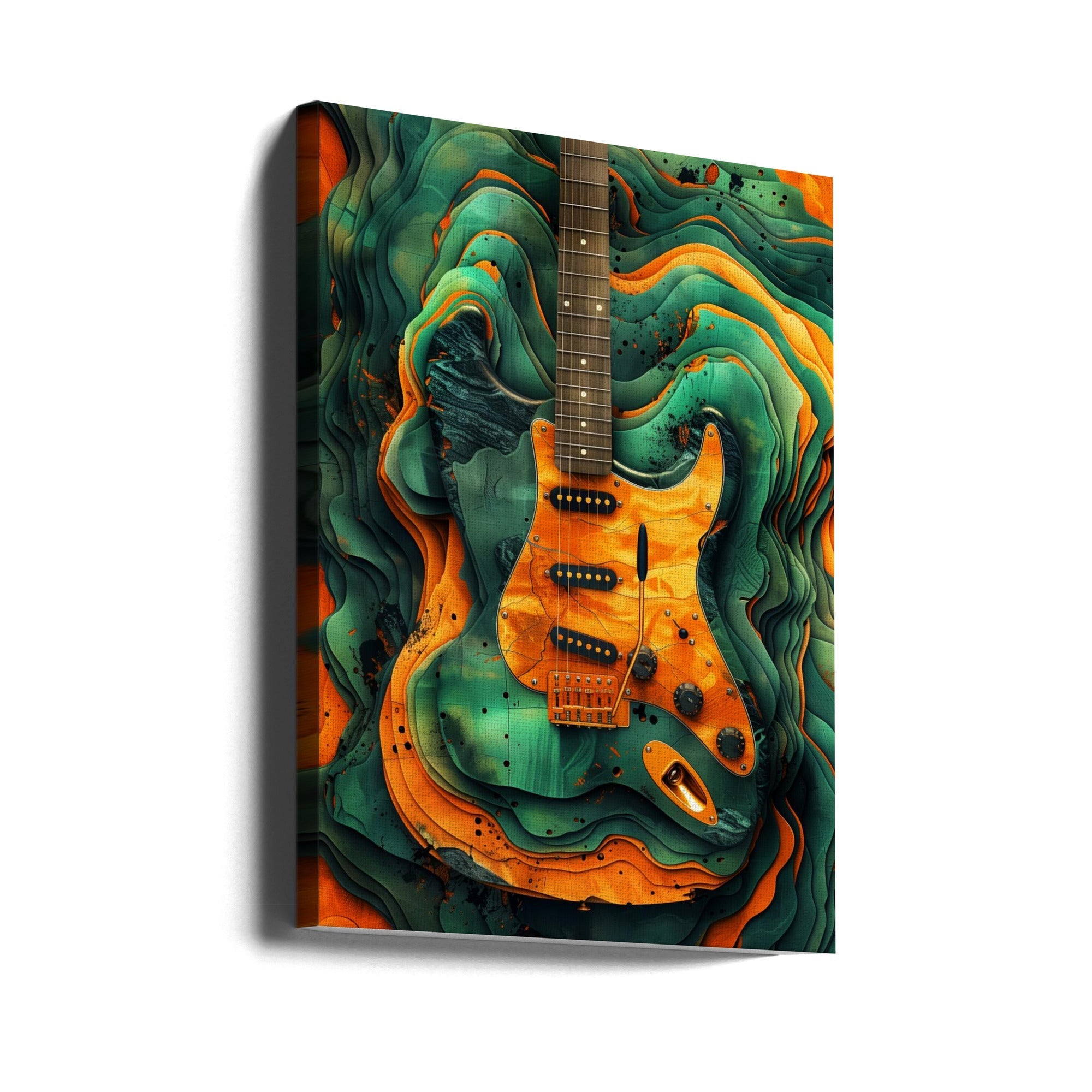 Music Junkie Guitar Canvas Wall Art by Justyna Jaszke