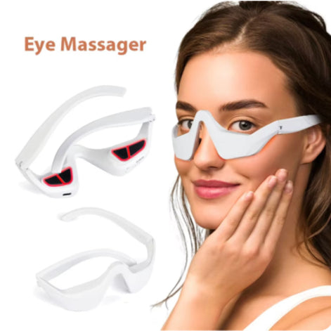 Fitness Junkie EMS Red Light Eye Massager Glasses – Rechargeable Eye Therapy Device