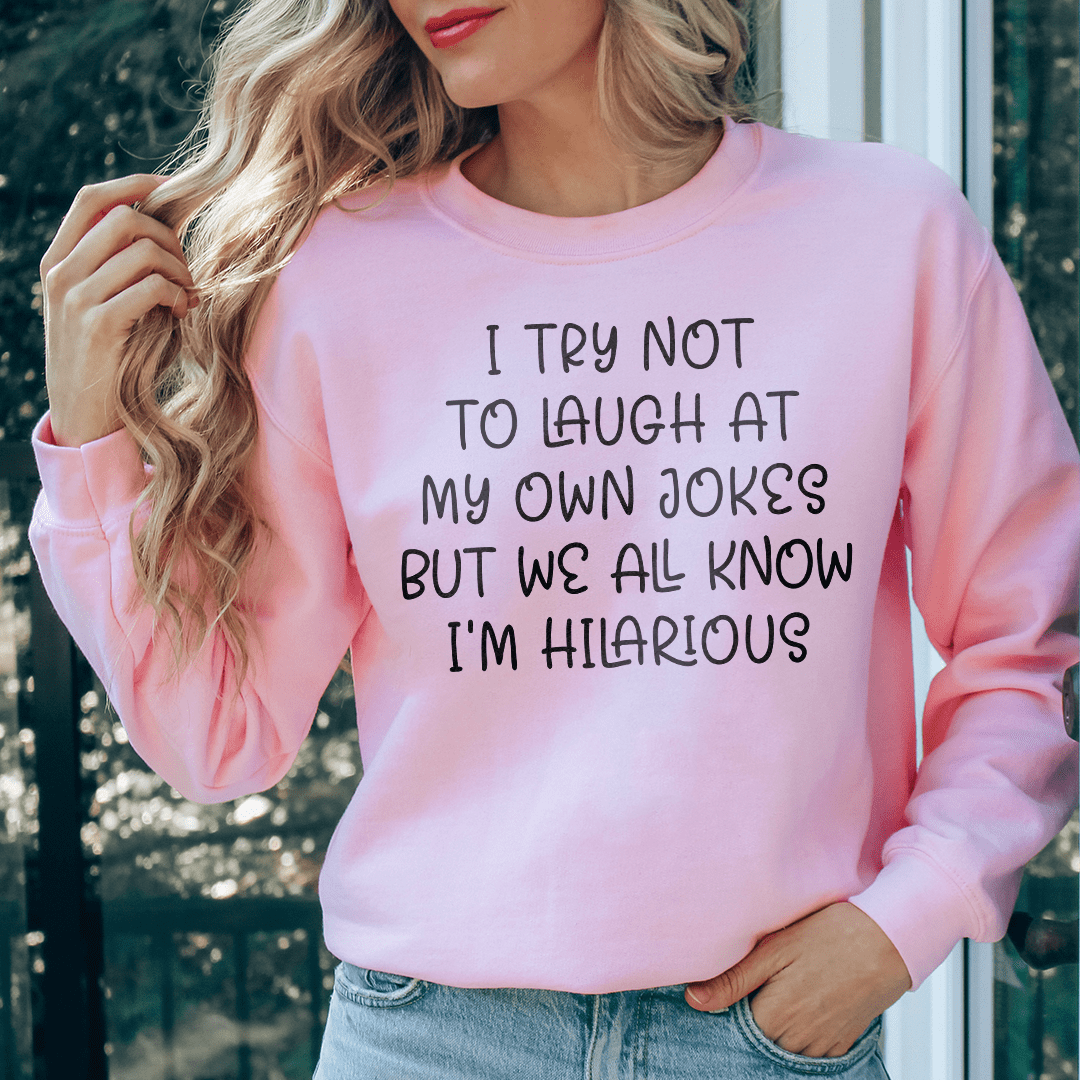 Humour Junkie I Try Not To Laugh At My Own Jokes Hoodie
