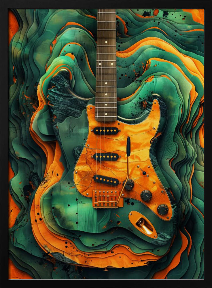 Music Junkie Guitar Canvas Wall Art by Justyna Jaszke