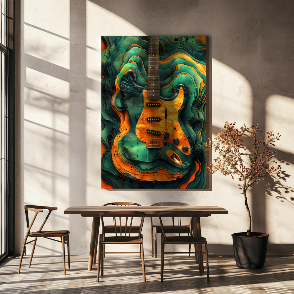 Music Junkie Guitar Canvas Wall Art by Justyna Jaszke