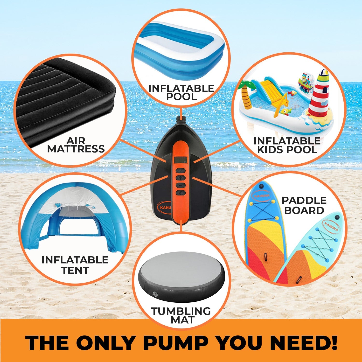 NNEDPE Portable Electric Air Pump 12V for Inflatable Paddle Boards