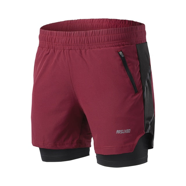 Sports Junkie – Men's 2-in-1 Quick-Dry Running Shorts with Zip Pocket