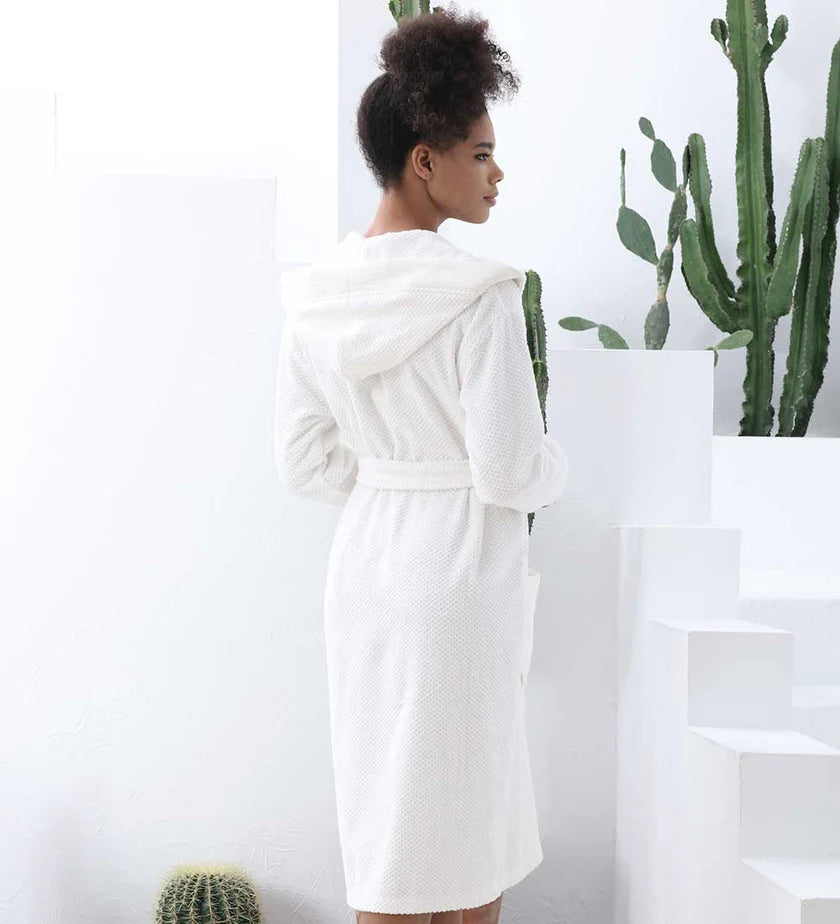 Night Time Women's Hooded Turkish Cotton Terry Cloth Robe